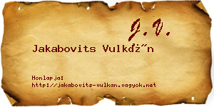 Jakabovits Vulkán névjegykártya